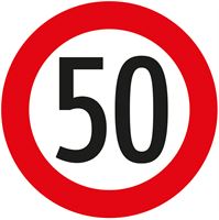 Prometni znak §52/10A, 670/1,5mm, Ograničenje brzine 50km/h, Z52/10A50-670