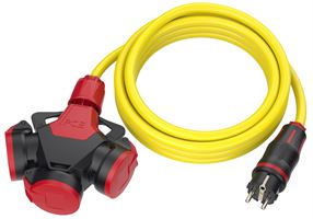 Šuko utičnica 3-struka s LED prikazom, pklopac i 5m kabla 3x1,5, Z98090531