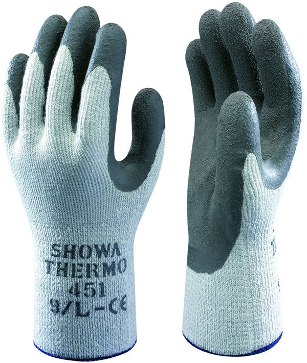 Radne rukavice SHOWA® 451 EN388+EN407+EN511, sive, vel. 9, 120pari/karton, Z023709