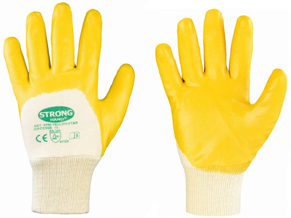 Radne rukavcie Nitril YELLOWSTAR STRONGHAND®, žute, EN388, vel.10, 144pari/kart, Z055010