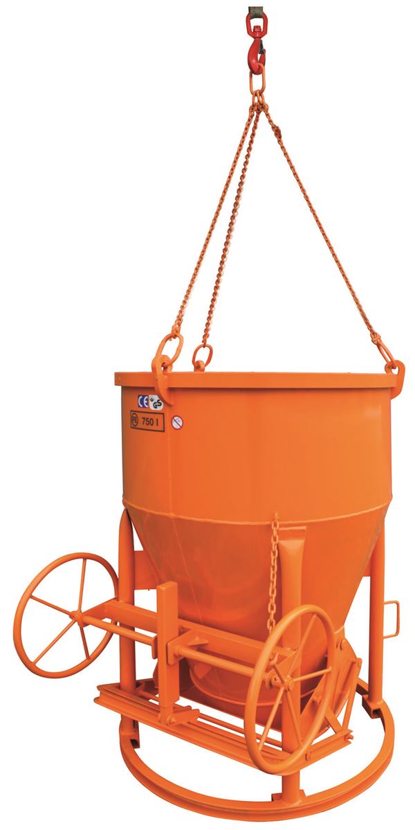 Silos za beton 1012H.10, 750l sa zavarenim lancem i ručnim kotačem, Z1012H750