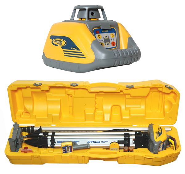 Rotacioni laser-set SPECTRA HV 101 sa stativom, mjernom letvom i prijemnikom u koferu, Z140201