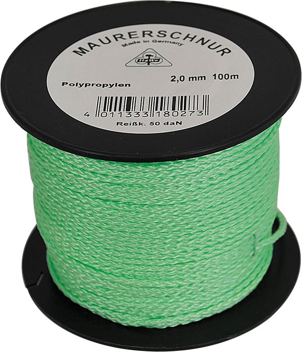 Zidarski konac PP svijetlozelena 2mm 100m/rola 6rola/pak, Z18024