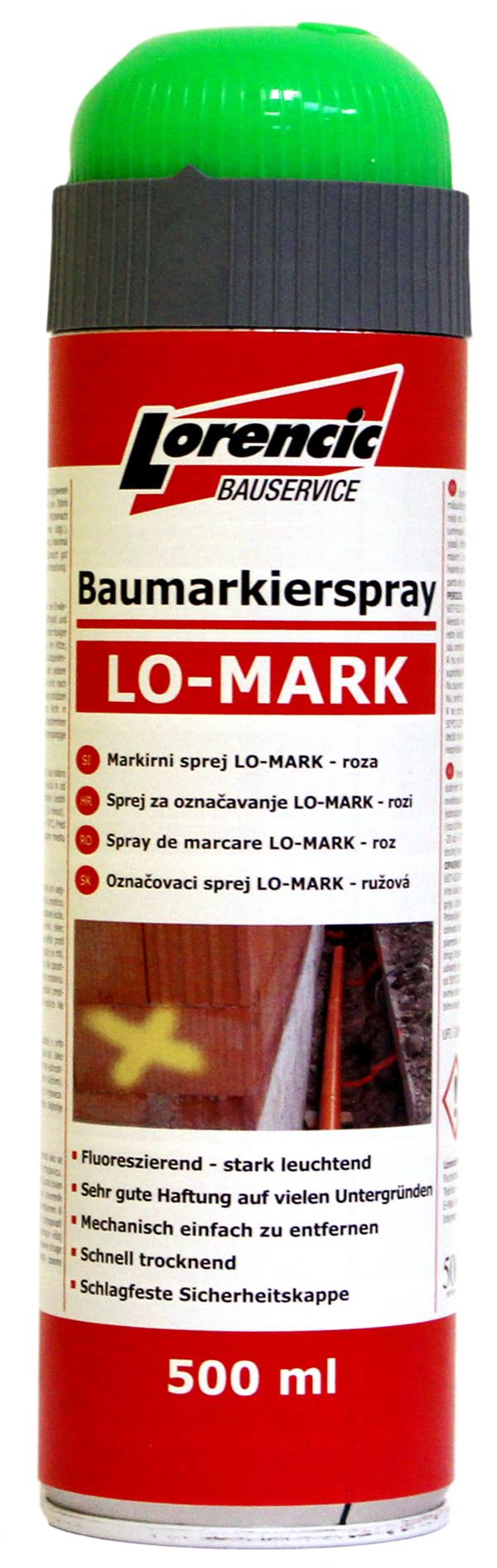 =§= Sprej za označavanje LO-MARK zeleni 500ml 12kom/kart 75kart/pal, Z241618LO