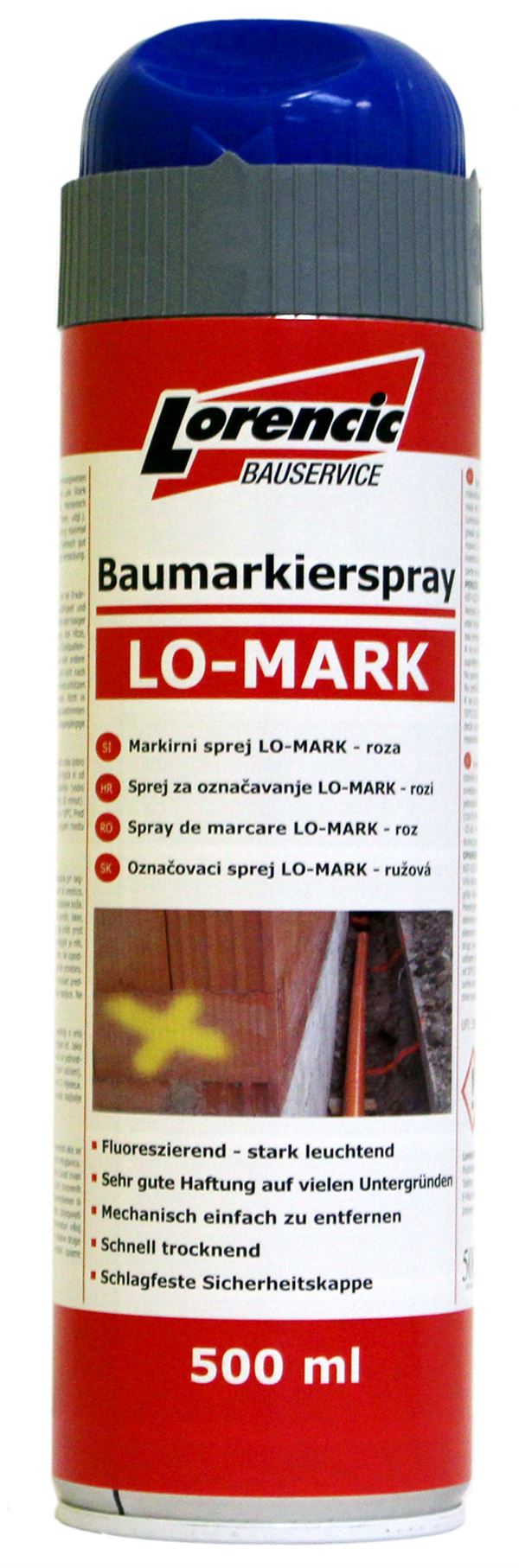 =§= Sprej za označavanje LO-MARK plavi 500ml 12kom/kart 75kart/pal, Z241619LO