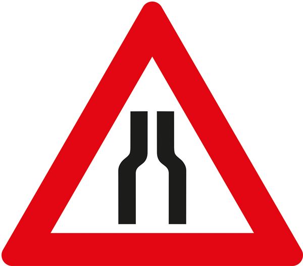 Prometni znak §50/8A, 700/1,5mm, Suženje ceste obostrano, Z50/8A-700