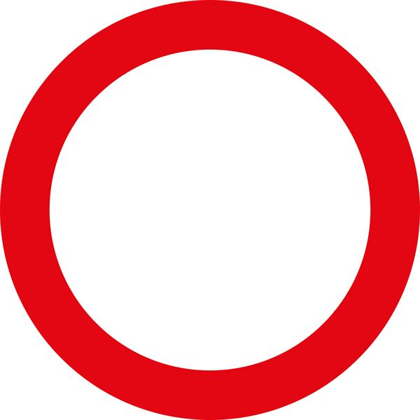 Prometni znak §52/1, 480/1,5mm, Zabrana prometa u oba smjera, Z52/1-480