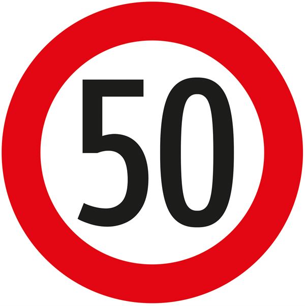 Prometni znak §52/10A, 480/1,5mm, Ograničenje brzine 50km/h, Z52/10A50-480