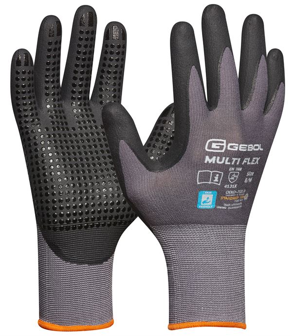 Radne rukavice za montažu MULTI FLEX, sivo/crne, EN388+407, vel. 10, 12pari/pak, 72pari/karton, Z709278