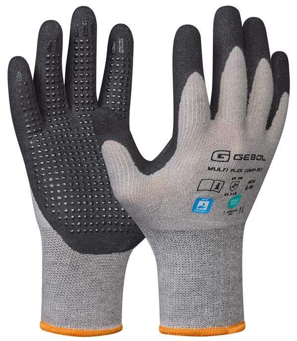 Radne rukavice za montažu MULTI FLEX COMFORT, sivo/crne, EN388, vel. 8, 12pari/pak, 72par/karton, Z709576
