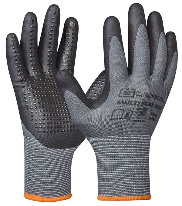 Radne rukavice za montažu MULTI FLEX ECO, sivo/crne, EN388, vel. 9, 12pari/pak, 120par/karton, Z709677