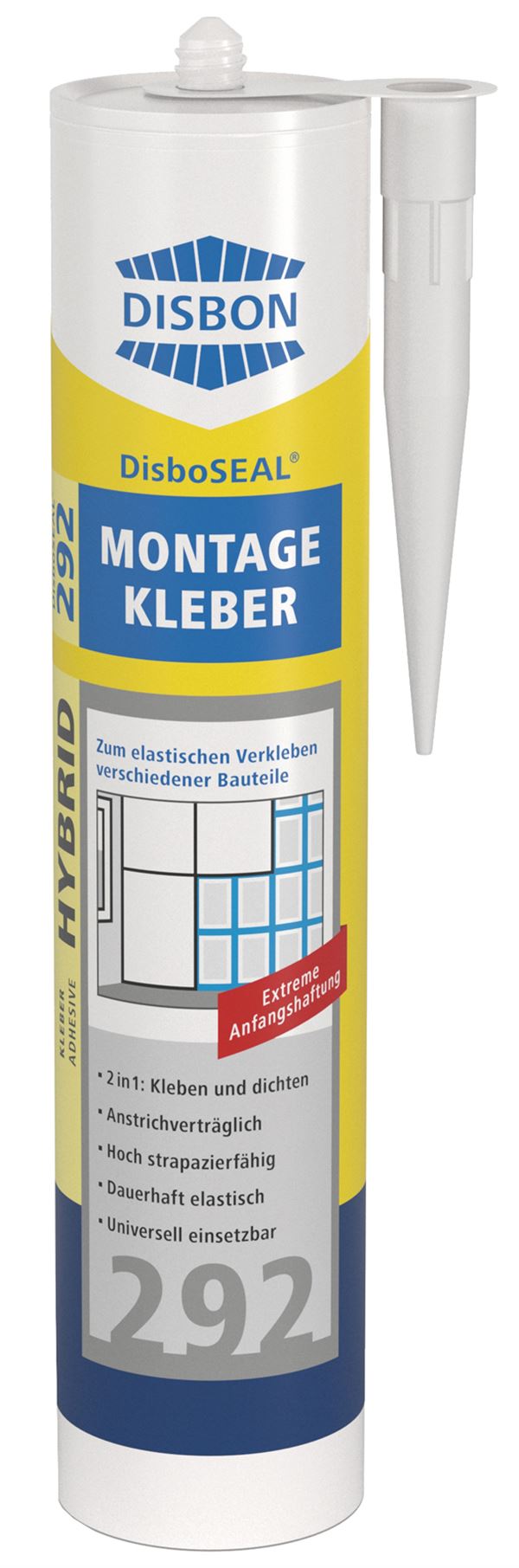 Montagekleber DISBOSEAL® 292 weiß 310ml 12Stk/Kart, Z985060