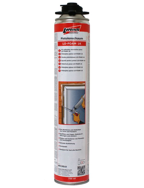 =§= Pištoljska pjena LO-FOAM 1K 750ml 12kom/kart 64kart/pal, ZKR131GLO