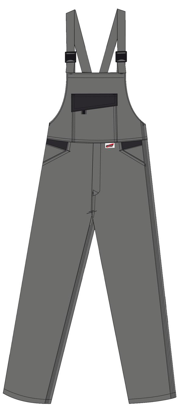 Hlače s naramenicama LO-ACTIVE antracit/crne 245 g/m² vel. 54 5kom/pak, ZLO-ACTAS-LH54