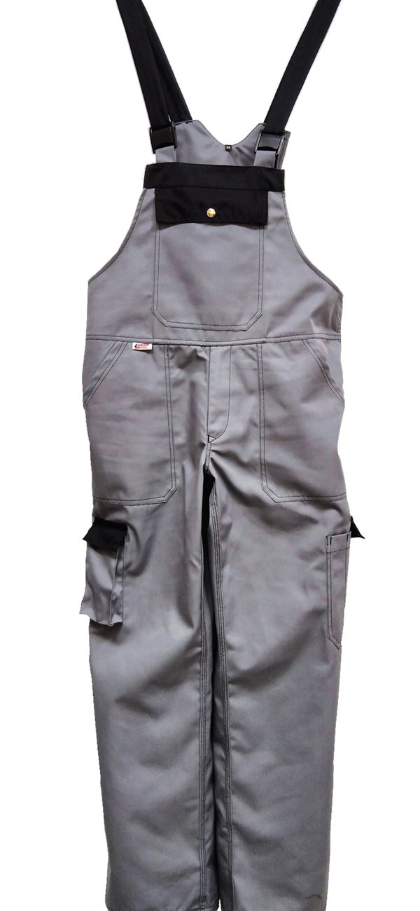 Hlače s naramenicama LO-PROTEC sivo/crne 245 g/m² vel. 58, ZLO-PROTGBLH58